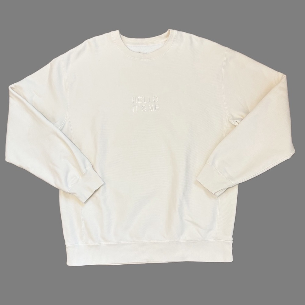 "Hello Its Me" Embroidered Cream Crewneck Sweatshirt 2XL Adele Official Merch - Picture 11 of 11